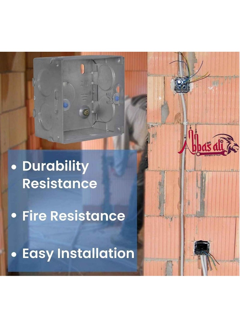 ABBASALI Electrical Metal Box GI Box Galvanised Metal Back Deep Box With Tester & Gloves (Pack Of 1, 6 x 3) - Image 5