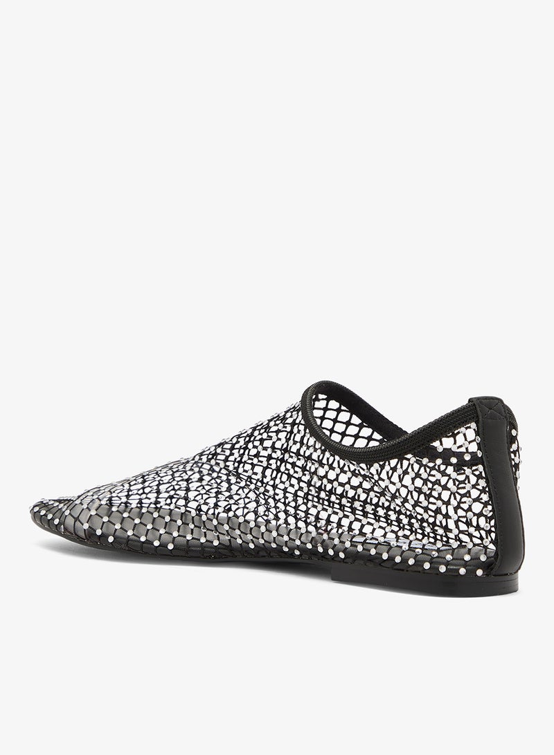 STEVE MADDEN Minor Studded Mesh Pointed Toe Ballet Flats - Image 3