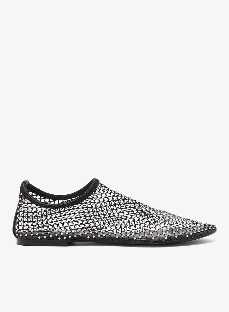 STEVE MADDEN Minor Studded Mesh Pointed Toe Ballet Flats - Image 1