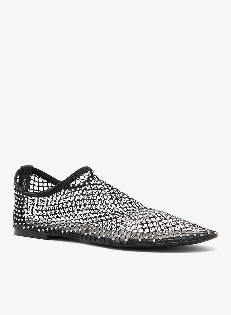 STEVE MADDEN Minor Studded Mesh Pointed Toe Ballet Flats - Image 2