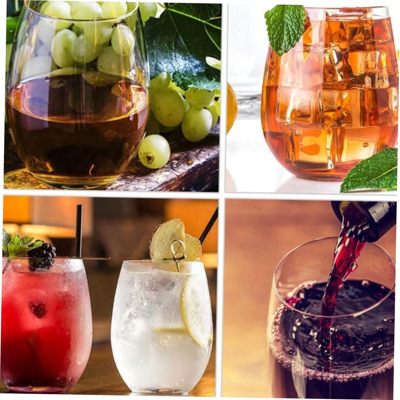 2 Pack Transparent Plastic Cups Versatile for Wine Cocktails Juice Party Kitchen - Image 5