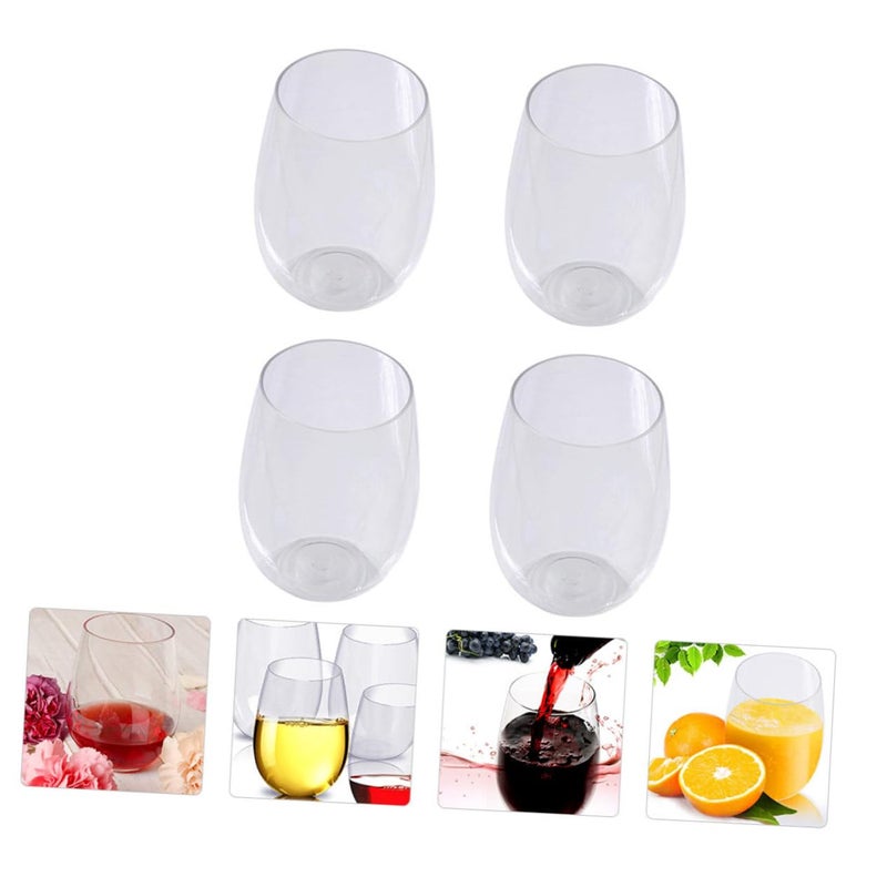 2 Pack Transparent Plastic Cups Versatile for Wine Cocktails Juice Party Kitchen - Image 4