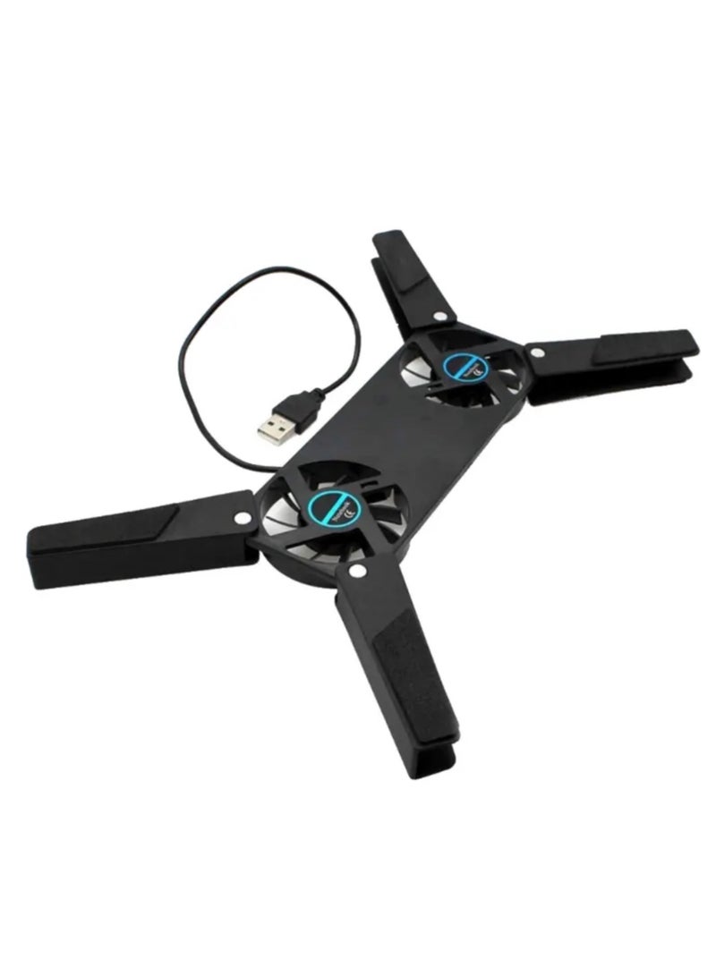 Mini Laptop Stand with Cooling Fan – Adjustable Portable Laptop Holder for Desk & Travel - Image 1