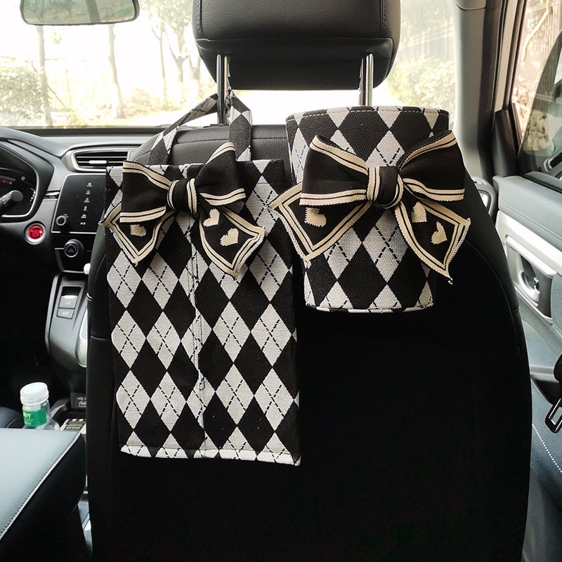 Shake The Sound Explosion Car Trash Can Car With Rhombus Retro Co-Pilot Tissue Box Can Be Sent On Behalf - Image 5