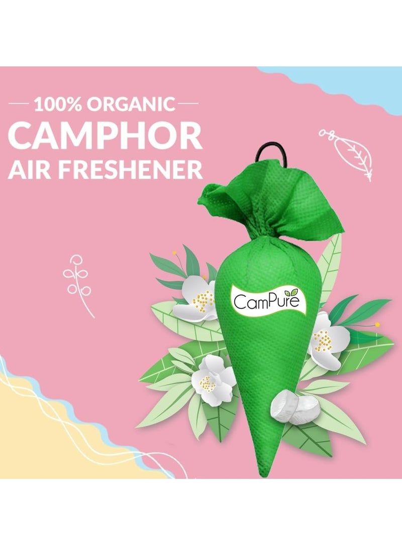 Mangalam CamPure Camphor Cone (Jasmine) Pack of 2-100% Organic | Air Freshener for Car, Wardrobe, Office Cabin's, Drawers, Travel Bag & Bathroom - Image 2