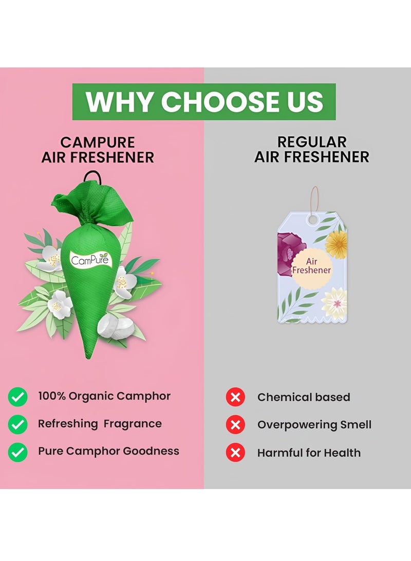 Mangalam CamPure Camphor Cone (Jasmine) Pack of 2-100% Organic | Air Freshener for Car, Wardrobe, Office Cabin's, Drawers, Travel Bag & Bathroom - Image 3