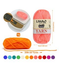 Daytoyz 12 Skeins Crochet Yarn 100% Acrylic Yarn Skeins Set Multicolored Knitting Yarn - Crochet Starter Kit for Beginners  - Image 2