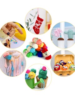 Daytoyz 12 Skeins Crochet Yarn 100% Acrylic Yarn Skeins Set Multicolored Knitting Yarn - Crochet Starter Kit for Beginners  - Image 3