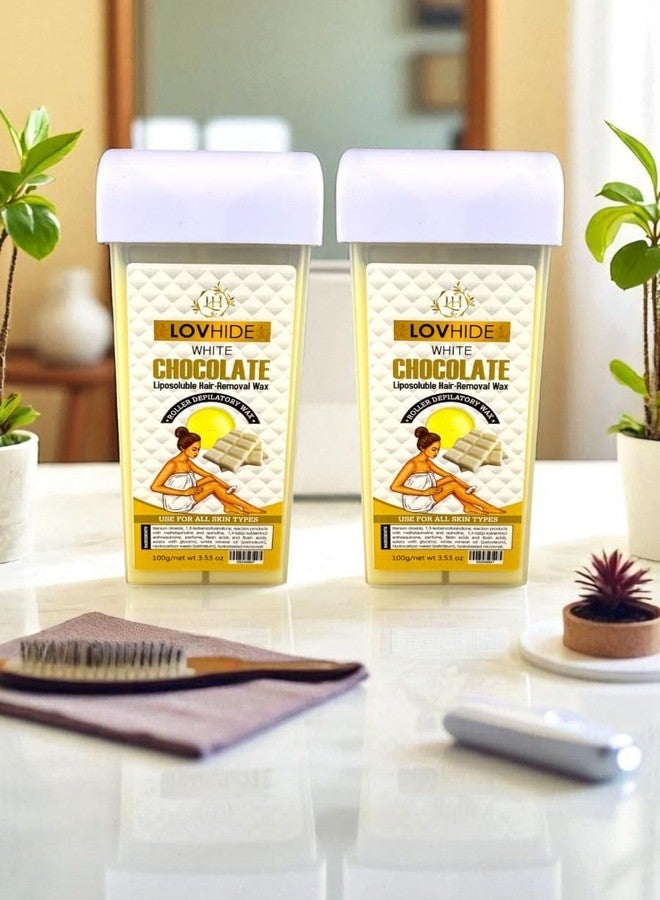 LOVHIDE White Chocolate Liposoluble Hair Removal Wax - Roll-On Cartridge for Smooth & Painless Waxing - Suitable for All Skin Types - 100g (Pack of 2) - Image 3