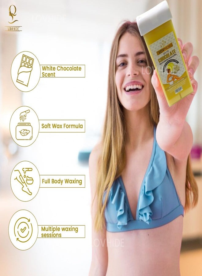 LOVHIDE White Chocolate Liposoluble Hair Removal Wax - Roll-On Cartridge for Smooth & Painless Waxing - Suitable for All Skin Types - 100g (Pack of 2) - Image 4