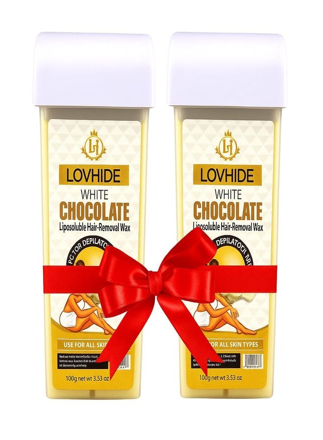LOVHIDE White Chocolate Liposoluble Hair Removal Wax - Roll-On Cartridge for Smooth & Painless Waxing - Suitable for All Skin Types - 100g (Pack of 2) - Image 1