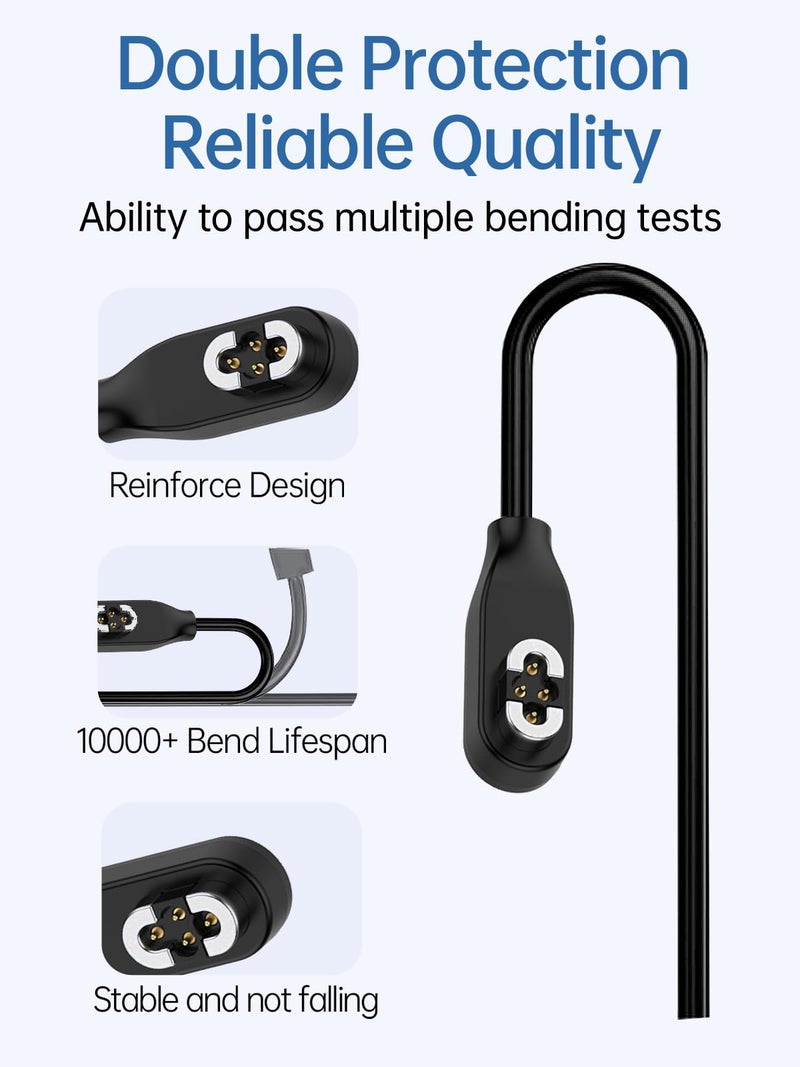WUNIAK Charging Cable for SHOKZ OpenSwim Pro S710 Open-Ear Bluetooth Headphones,Magnetic USB Charging Cable 3.3ft USB Flexible Charger Cord Cable Accessories，（2 Pack） - Image 3