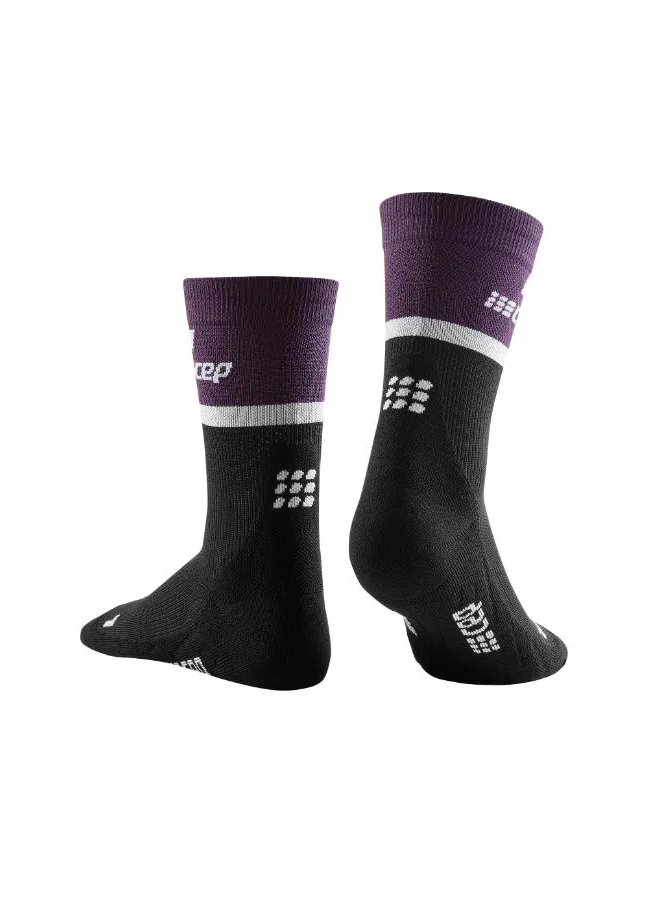 سي إي بي CEP - The Run Compression Socks Mid Cut V4 Violet/Black Women