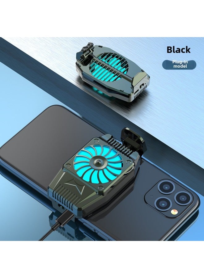 Loquat Manufacturers Run Volume Explosions Hot H15 Mobile Phone Radiator Multi-gear Adjustment Mute Refrigeration Rechargeable Radiator-Color:black Plug-in Model - Image 1