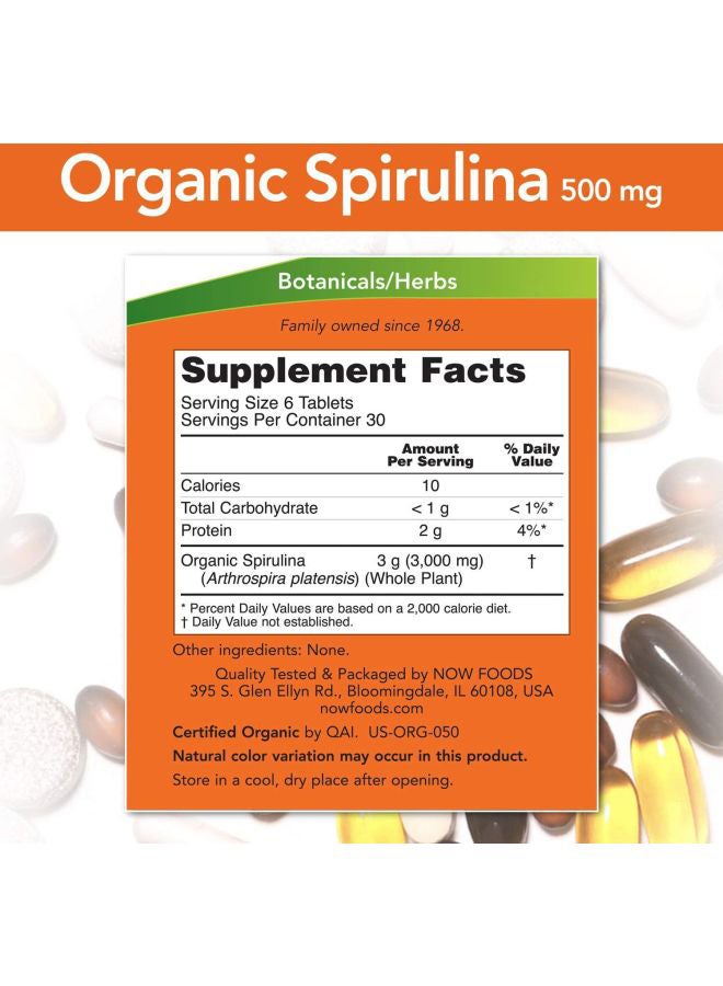 Now Foods Certified Organic SpirulinaTablets - Image 4