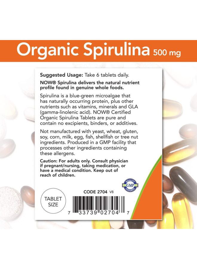 Now Foods Certified Organic SpirulinaTablets - Image 5