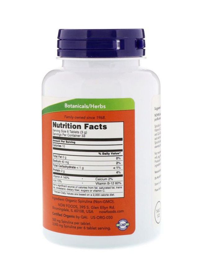 Now Foods Certified Organic SpirulinaTablets - Image 2
