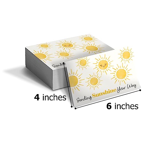 Pro Supply Global (50 Count of Large 4x6 Sunshine Thank You Insert Cards Without Envelopes For Your Small Online Business - Displays Customer Appreciation - Great For Baby Showers and Weddings - Image 3