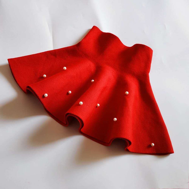 Girls Tulle Tutu Skirt 2024 Spring/Fall Korean Short Style Knitted Cute Red Gypsophila  - Image 1