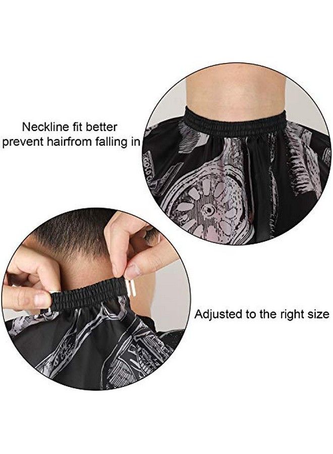 Satinior 6 Pieces Salon Barber Capes Set Hair Cutting Hairdresser Stylists Capes With Adjustable Snap Closure Neck Duster Brush And Combs (Color Set 1) - Image 4