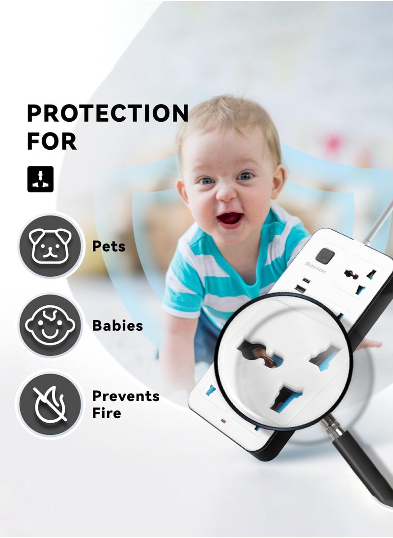 Arabest Universal Extension Lead with Multiple Function,UK Plug 3 Pin Socket Outlet with 6 Gang | 3 USB Port | 1 Type-C Port,1.8M Electric Socket Mains Strip for Home,Kitchen,and Office  - Image 5
