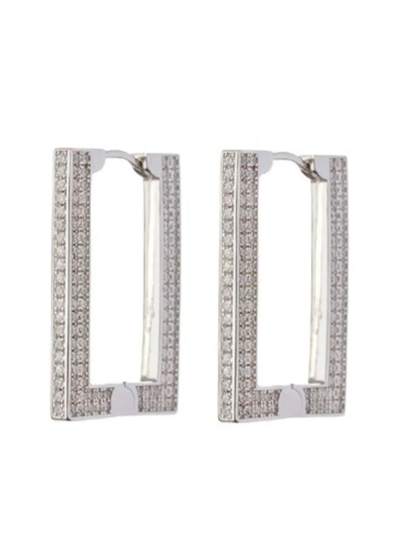 LUV AJ Pave Earrings - Silver