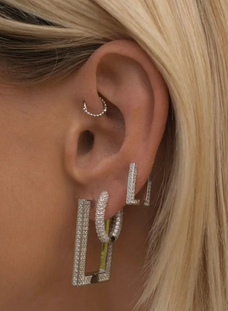 LUV AJ Pave Earrings - Silver