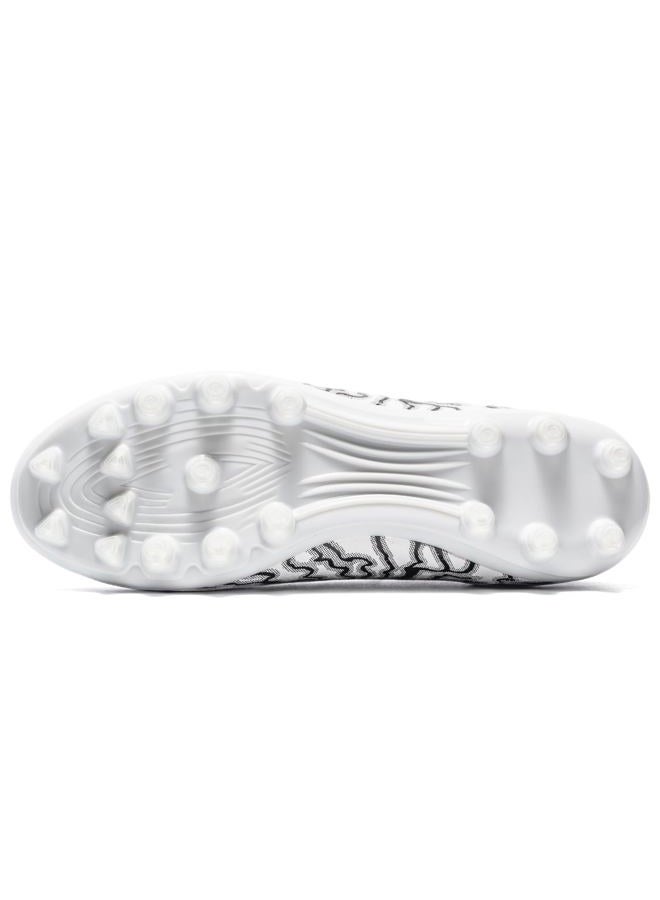 HRJR Men's Soccer Cleats Football Cleats for Unisex-Adult High-Top Spikes Shoes for Youth Big Boys Lightweight Professional Training Turf Outdoor Athletic Sneaker, White, 9.5 - Image 4