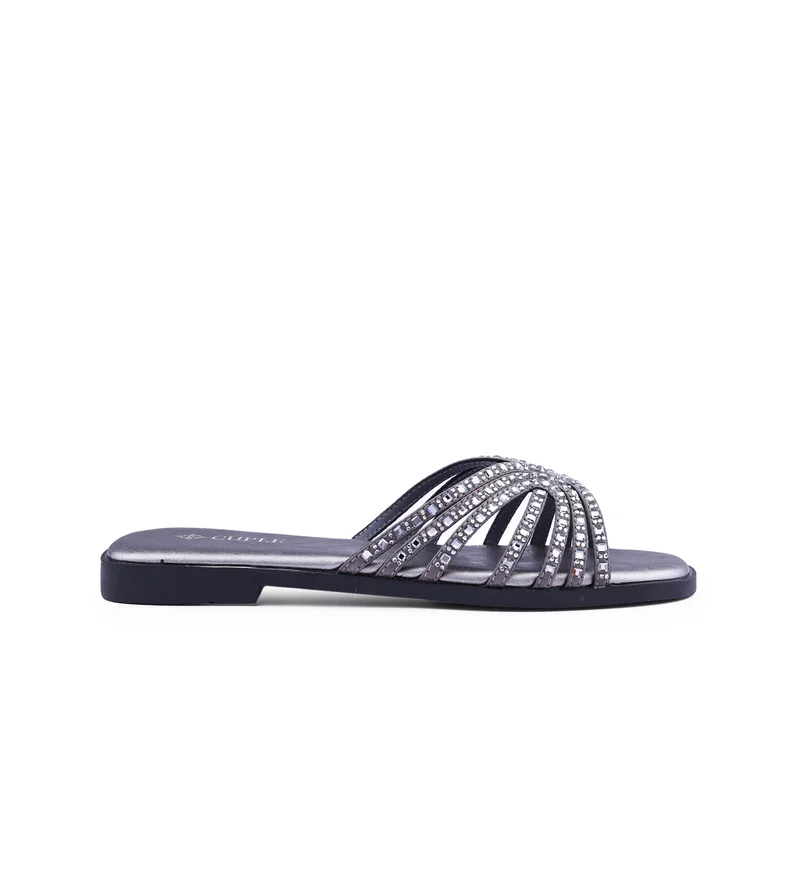 Cuple Womens interwoven strap flat sandals