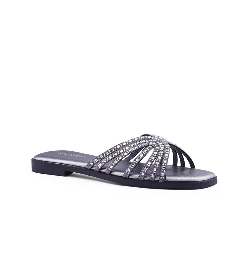 Cuple Womens interwoven strap flat sandals
