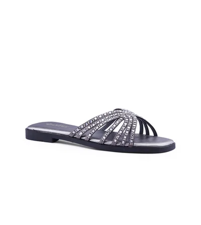 كابلي صنادل نسائية مسطحة بأشرطة متشابكة