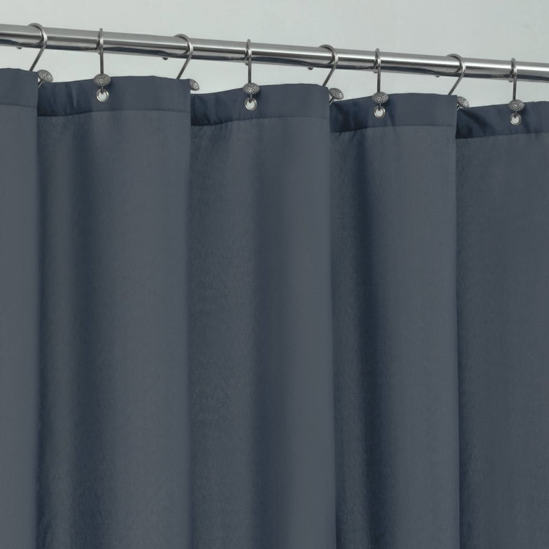 ALYVIA SPRING Extra Long Fabric Shower Curtain Liner Waterproof  72 x 84 Soft  Lightweight XL Shower Curtain with 3 Magnets Machine Washable  72x84 Stone Blue