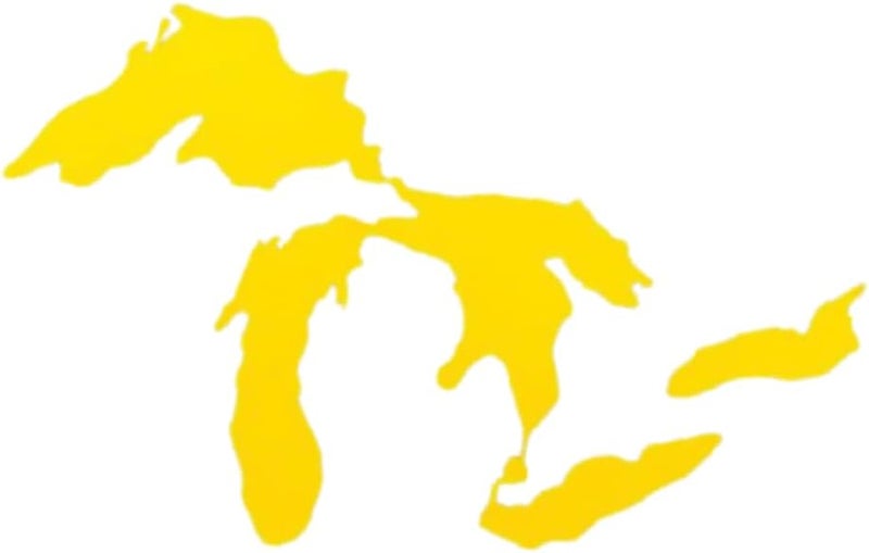 Nudge Printing Great Lakes Sticker Michigan Car Decal Premium Heavy-Duty Waterproof Vinyl for Bumpers, Windows, Laptops, Water Bottles or Coolers (Yellow, 4.75" Wide) - Image 1