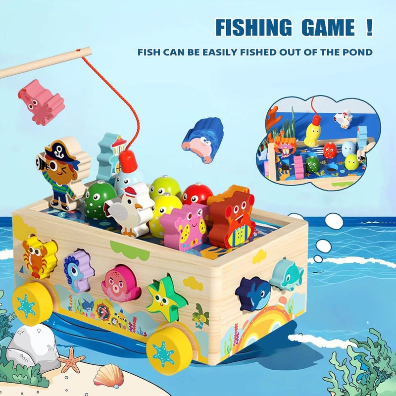EDUTREE Montessori Wooden Fishing Toy – Wooden Fishing & Sorting Game for Toddlers, Educational Toy for 18M+ Boys Girls, Preschool Fine Motor Skills Gift - Image 4