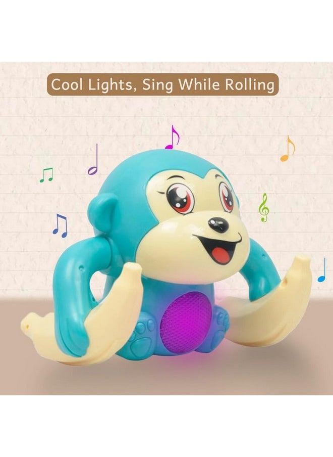 Wembley - Dancing Monkey Musical Toy For Kids Baby Spinning Rolling Doll Tumble Toy With Voice Control Musical Light And Sound Effects With Sensor - Isi Mark - Multicolor - Image 1