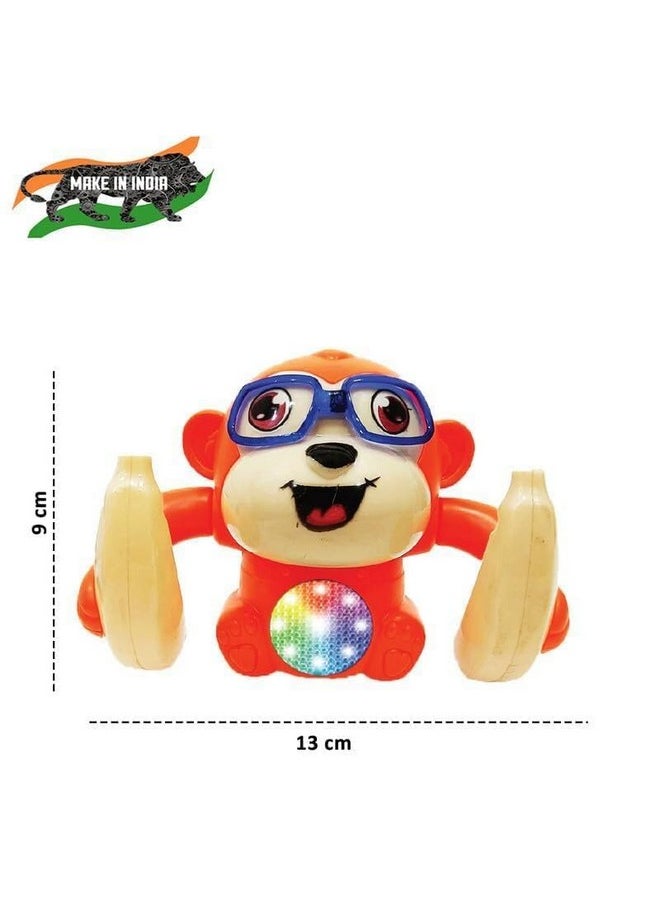 Wembley - Dancing Monkey Musical Toy For Kids Baby Spinning Rolling Doll Tumble Toy With Voice Control Musical Light And Sound Effects With Sensor - Isi Mark - Multicolor - Image 1