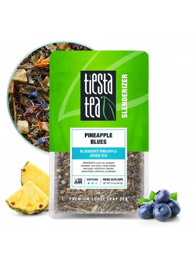 Tiesta Tea Tiesta Tea - Pineapple Blues | Blueberry Pineapple Green Tea | Premuim Tropical Loose Leaf Tea Blend | Medium Caffeinated Green Tea | Make Hot Or Iced Tea And Up To 25 Cups - 2 Ounce Resealable Pouch  - Image 2
