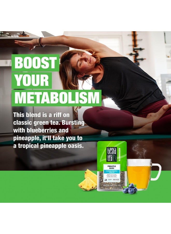 Tiesta Tea Tiesta Tea - Pineapple Blues | Blueberry Pineapple Green Tea | Premuim Tropical Loose Leaf Tea Blend | Medium Caffeinated Green Tea | Make Hot Or Iced Tea And Up To 25 Cups - 2 Ounce Resealable Pouch  - Image 3