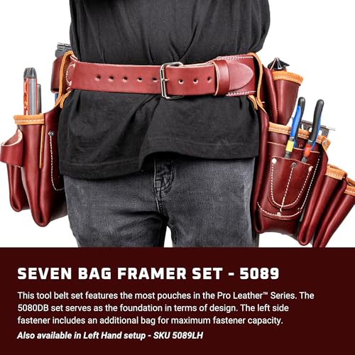 Occidental Leather Seven Bag Framer Set - Medium - 23 Pockets & Tool Holders - Premium Top-Grain Leather - Made in USA - Image 2