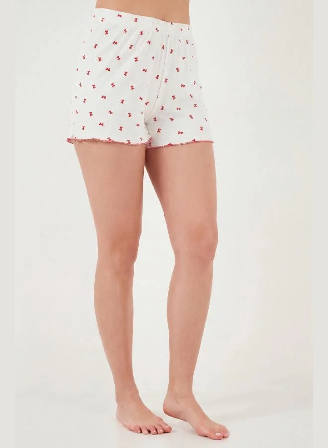 Lela  Lela Regular Fit Patterned V-Neck Shorts Pajama Set Women's PAJAMA SET 65770837 for Women | Best Price UAE