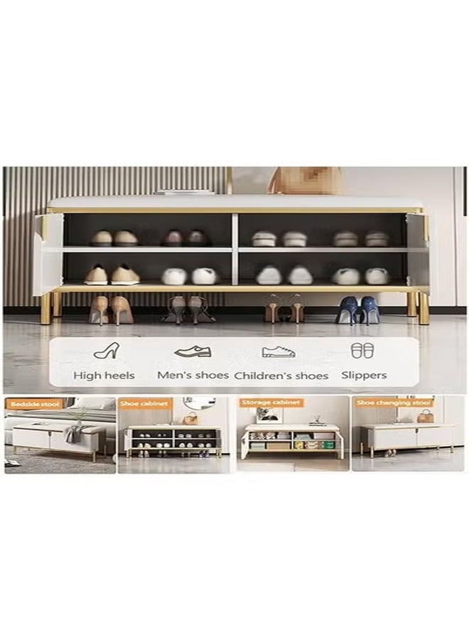 keke Entryway Modern Shoe Storage Bench Shoe Cabinet Entryway Shoe Organizer Storage with Leather Comfort Seat 90 cm - Image 2