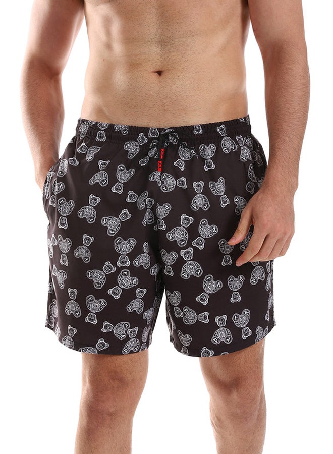 WHITE RABBIT Teddy Bear Patterned Swim Short  - Image 1