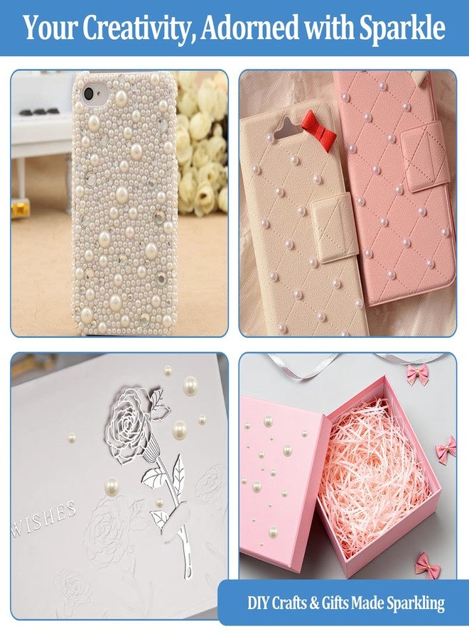smrtcol 2912 pcs Self Adhesive Pearl Gems for Crafts Flat Back Pearl Stickers for Nails, Face, Body, Hair 6 Sizes (3-10mm) for DIY Art, Wedding Makeup, Scrapbooking - Image 4