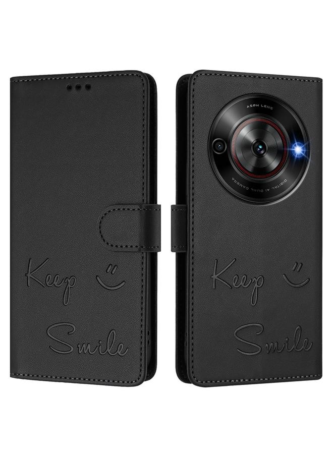 إيروريكس جراب لهاتف ZTE Blade A75 5G مصنوع من الجلد بنقش ابتسامة بتقنية RFID - Image 3