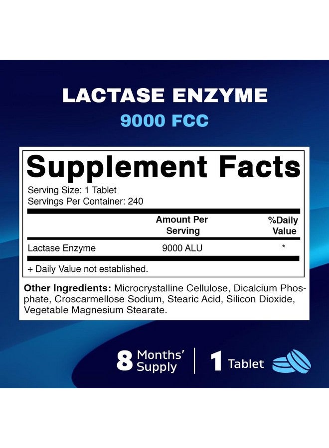 Vitamatic فيتامينات إنزيم اللاكتاز 9000 FCC 240 قرص - أقراص تخفيف عدم تحمل اللاكتوز - Image 2