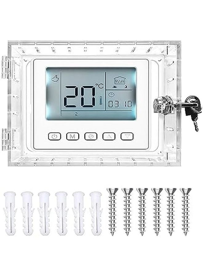 صندوق قفل منظم الحرارة العالمي مع مفتاح، قطعة واحدة شفافة للتركيب على الحائط - Image 2
