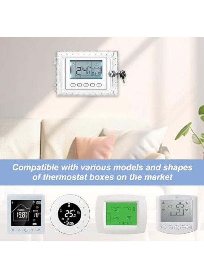 صندوق قفل منظم الحرارة العالمي مع مفتاح، قطعة واحدة شفافة للتركيب على الحائط - Image 5