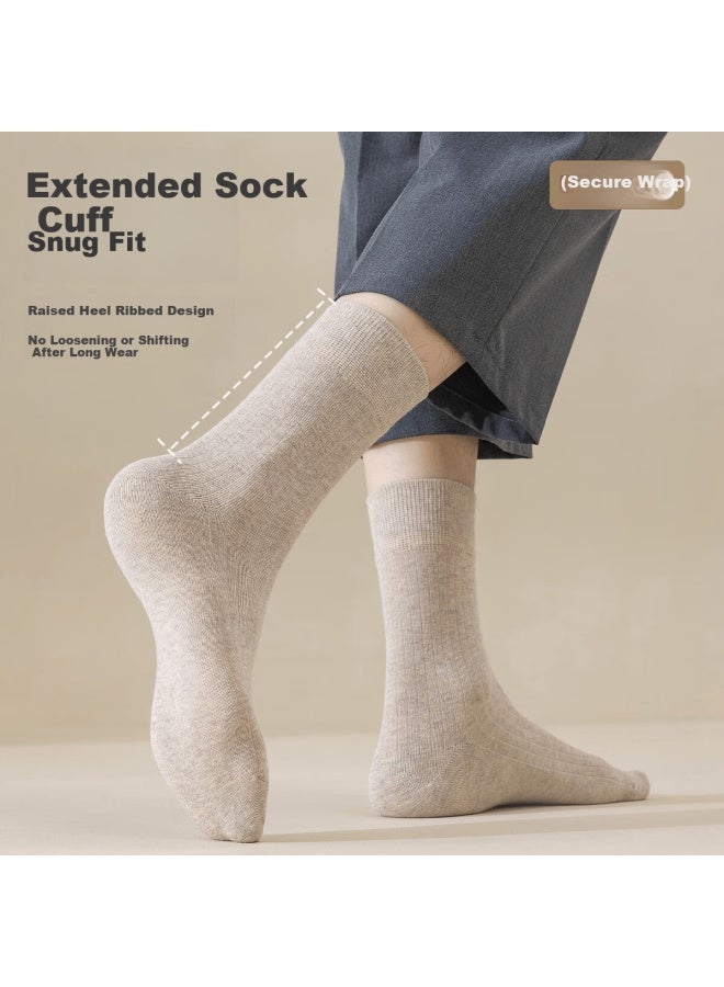 Your Sun Yiershuang Men's Socks Autumn Winter 100% Cotton Striped Mid-calf Socks Odor-resistant Breathable Comfortable All-season Socks - Image 2