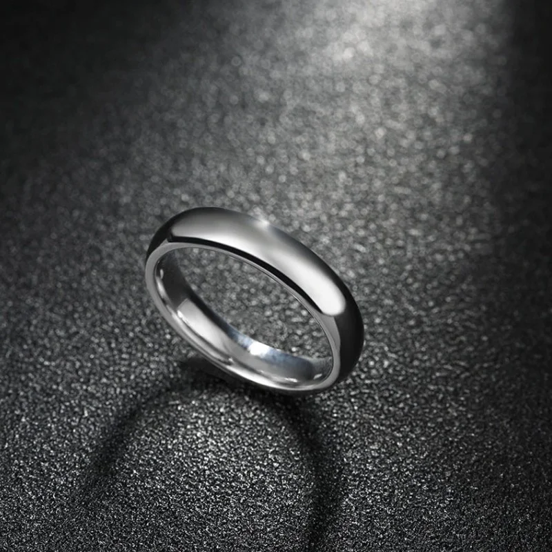 شافين 4 mm Promise Engagement Gray Women's Men's Steel Ring EH24BY
