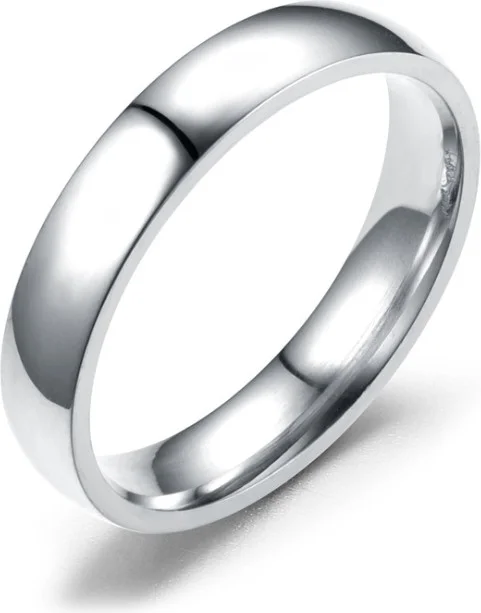 شافين 4 mm Promise Engagement Gray Women's Men's Steel Ring EH24BY